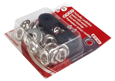 Produktbild von Metallösen m. Ösenwerkzeug verschiedene Größen / Mengen f. Taschen Stoff Leder , Farbe:silber, Größe:20St. | Ø7mm | Ø13mm