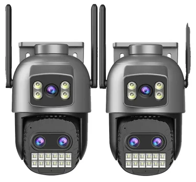 Image de Caméra de sécurité, haute résolution 15MP, détection de personnes par intelligence artificielle, caméra 15MP avec 3 objectifs, prise EU