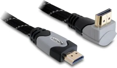 Obrázok produktu pre Delock kábel HDMI A samec > HDMI A samec uhlový 4K 1 m