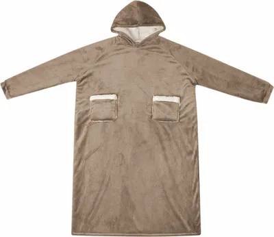 Image de vidaXL Couverture-Hoodie Chameau M Polaire et flanelle