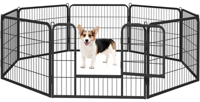 Immagine prodotto di Recinto per cuccioli da 8 pezzi, con porta, ideale per piccoli animali domestici