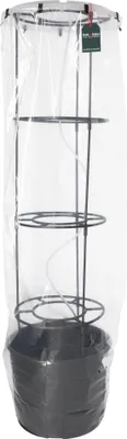 Produktbild von KOTARBAU® Tomatenturm 150 cm mit Tomatenhaube Tomatentopf Rankhilfe für Tomaten Gurken Gemüsen  Anpassbare Rankgitter Pflanz-Türme ⌀ 40 cm Blumentopf Pflanzkübel Schwarz Kunststoff