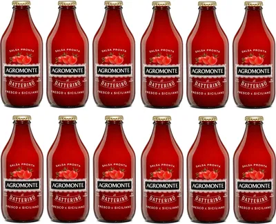 Produktbild von 12x Agromonte Salsa Pronta di Pomodoro Datterino Fertige Datterino-Tomatensauce Tomaten Sauce Tomatenpüree Glasflasche von 330g