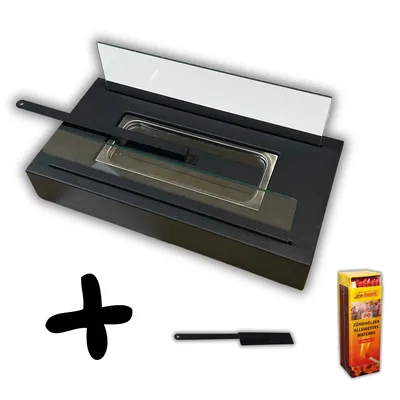 Produktbild von Exklusiver Tischkamin für Innen und Außen: Elegantes Design und sichere Handhabung mit hochwertigem Brennkern und beschichtetem Glas