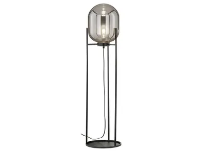Produktbild von Fischer & Honsel Regi Stehleuchte E27 Glas rauchfarben schwarz 40424