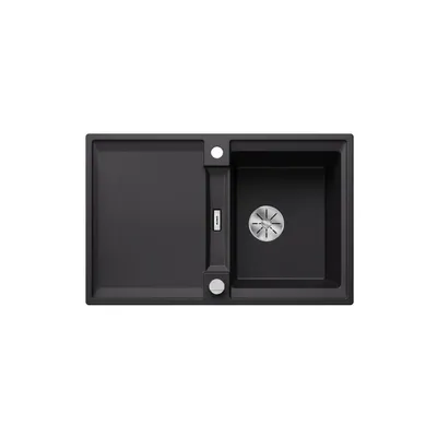 Immagine prodotto di BLANCO ADIRA 45 S Lavandino da incasso SILGRANIT nero da 45 cm con scarico telecomandato, con accessori
