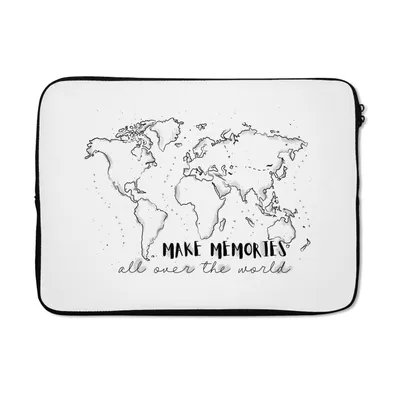 Produktbild von MuchoWow® Laptop Hülle 13 Zoll Weltkarte - Zitat - Reisen Laptoptasche - Laptophülle - Sleeve - Rundumschutz