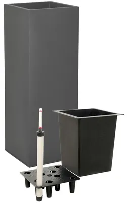 Produktbild von VIVANNO Pflanzkübel Zink BLOCK Säule, Anthrazit matt - 29x29x80 cm