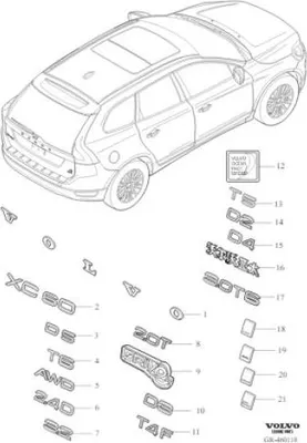 Zdjęcie produktu dla VOLVO S60 V70 XC70 S80 XC60 Emblemat 2.4D OE