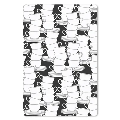 Produktbild von MuchoWow® Mauspad Mousepad Muster - Schwarz und Weiß - Tassen - Tee 40x60 cm - Mousepads - Maus Mat - Pad - Mausunterlage - Schreibtisch Accesoire