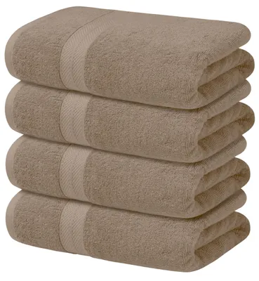 Imagen del producto de Juego de 4 toallas de baño, 61x137 cm – 100% algodón, ligeras y de secado rápido