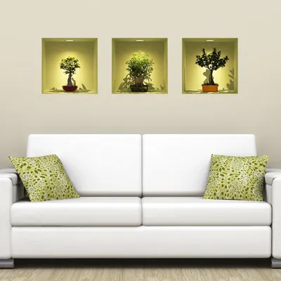 Obrázek produktu pro Samolepky s 3D efektem s barevnými bonsajemi, 40 x 120 cm