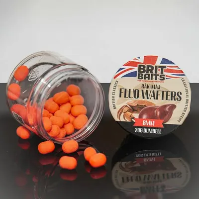 Produktbild von BritBaits Fluo Wafters Dumbell Krebs-Leber 8mm