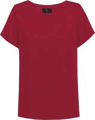 Produktbild von Greiff CHIFFON Damen Chiffon-Bluse Kurzarm Rundhals Regular Rot 32