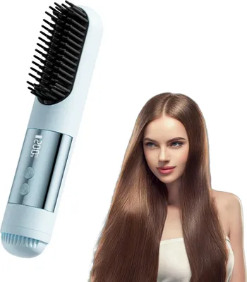 Produktbild von Kabellose Glättbürste mit Kaltluft-Funktion,Mobiler Haarglätter für Volumen & Glanz,Keramik-Beschichtung & Anti-Frizz,5 Temperaturstufen bis 200°,USB-C Wiederaufladbar