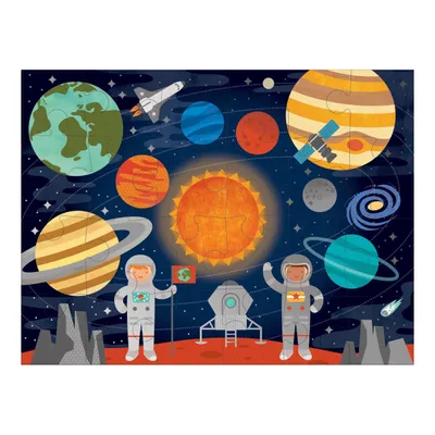 Produktbild von Petit Collage Bodenpuzzle Weltraum - Lernspielzeug aus Karton