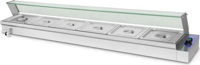 Immagine prodotto di VERTES Scaldavivande Scalda buffet Scaldavivande elettrico 1800W in acciaio inox (Incl. 6X 1/2 GN contenitore con coperchio per 6X 6L)