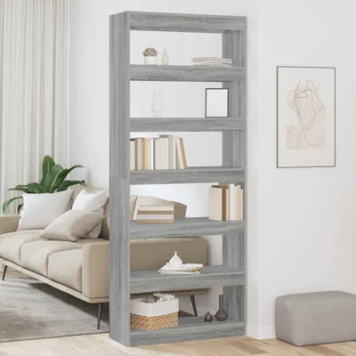 Obrázok produktu pre Maison Exclusive – Knihovňa s 6 policami, rozmer 80 x 30 x 198 cm, materiál: drevovláknitá doska