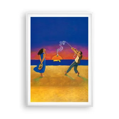 Produktbild von Gerahmtes Poster - Weißer Rahmen - Symbol Liebe Surrealismus - 70x100 cm - Wand Bild - Wanddeko - Wandbilder - Kunstposter - Wandposter - Bilderrahmen - Bilder - Kunstdruck - P2WPA70x100-4411