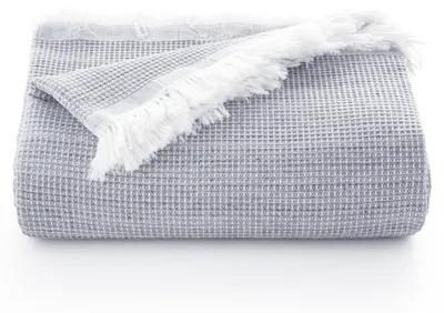 Immagine prodotto di Plaid multifunzionale in morbida lana, ideale per letto e divano, color grigio