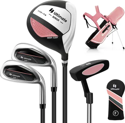 Produktbild von COSTWAY 4-dielna detská sada golfových palíc, pravoruká sada golfových palíc pre deti vo veku 5-7 rokov Ružová