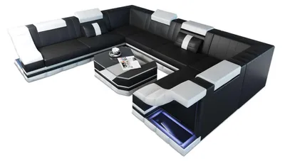 Produktbild von Mini Sofa Bianchi U-Form aus Leder