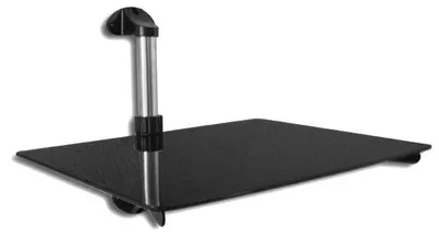 Produktbild von Wandregal Hängeregal schwarz Wandmontage mit Glasplatte 35 x 28 cm für Wohnzimmer, Büro Modell: GL7