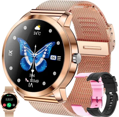 Produktbild von Smartwatch Damen mit Telefonfunktion, 1,09 Zoll mit 123 Sportmodi, Herzfrequenzmesser, Schlafmonitor, SpO2, Schrittzähler für mit Android/IOS