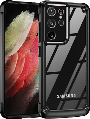 Produktbild von Samsung S21 Ultra 5G Hülle, Hybrid Transparente PC Robust TPU Bumper Stoßfest Schutzhülle für Samsung Galaxy S21 Ultra 5G Schwarz