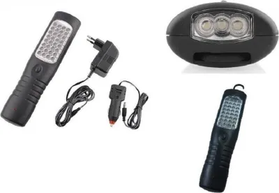 Immagine prodotto di Trade Shop - Torcia portatile, lampada d'emergenza, 35 LED, 3 in 1, gancio magnetico, ricaricabile