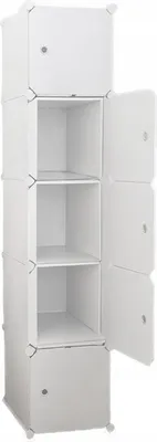 Produktbild von Modularer Kleiderschrank 5 Fachböden, Bücherregal weiß