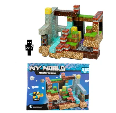 Produktbild von Großes magnetisches Minecraft Bauset Iron Diamond Gold TNT 220 Teile