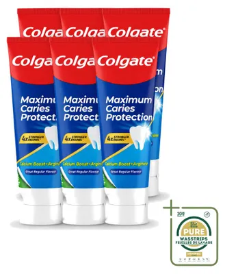 Imagen del producto de 6 tubos de pasta dental Colgate Caries Protection con calcio, 75 ml - Paquete de suministro - 6 unidades