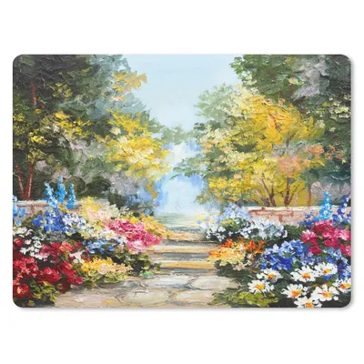 Produktbild von MuchoWow® Mauspad Mousepad Malerei - Blumen - Natur - Ölfarbe 40x30 cm - Mousepads - Maus Mat - Pad - Mausunterlage - Anti Rutsch