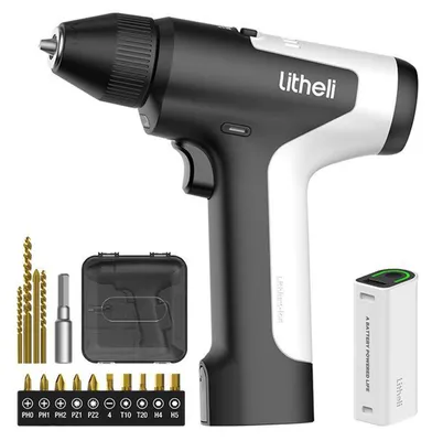 Produktbild von Litheli U4 Mini, Handbohrmaschine, Bürstenlos, Schwarz, Weiß, 1,3 cm, Akku, 4 Ah