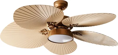 Produktbild von BELIANI Deckenventilator mit Licht Gold Metall 5 Flügel 3 Geschwindigkeitsstufen Fernbedienung Timer 3 Farblichtmodi Wohnzimmer Büro Flur