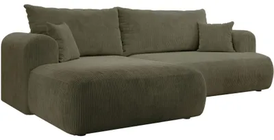 Produktbild von Selsey Ovo Cord – Ecksofa Schlaffunktion, Bettkasten, Cordstoff, links, Olivgrün