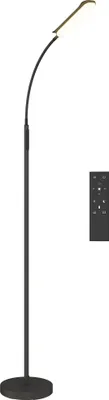 Zdjęcie produktu dla Lampa podłogowa LED HOMCOM Ściemnialna lampa podłogowa z pilotem i sterowaniem dotykowym, lampa podłogowa do salonu z regulowaną gęsią szyją 360