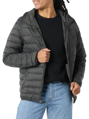 Produktbild von A. Essentials Herren Wasserabweisende Verstaubare Übergangsjacke, Kohlegrau, M