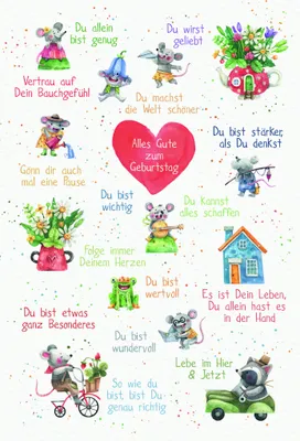 Produktbild von Geburtstag  Karte mit Briefumschlag Mäuse, Tiere