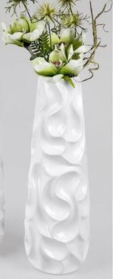 Deko Bodenvase WELLE H. 57cm D. 19cm weiß konisch rund Keramik Formano