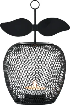Image de Déco moderne Porte-bougies à réchaud Manzana noir 19cm