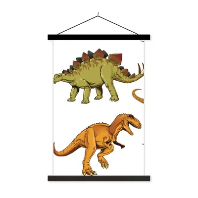Produktbild von MuchoWow® Textilposter Dinosaurier - Zeichnung - Jungen - Kinder 120x180 cm mit schwarzem Rahmen - Fotos