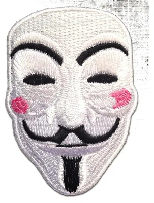 Obrázek produktu pro V For Vendetta Anonymous - nášivka, nažehlovací, nažehlovací nášivka, nášivka, nažehlovací, Velikost: 5,5 x 7,6 cm