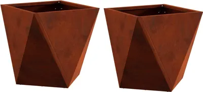 Productafbeelding van Plantenbak 2 pcs Roestig 30 x 30 x 30 cm Cortenstaal
