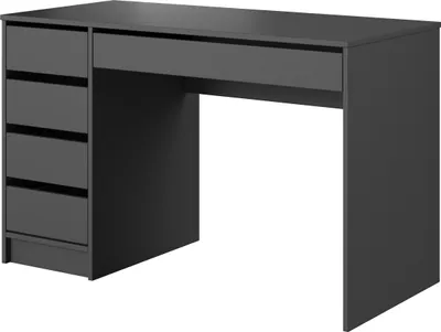 Produktbild von Furniture24 Schreibtisch Ada mit 5 Schubladen Schminktisch Anthrazit matt