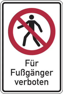 Produktbild von Dreifke® Verbotsschild, Kombischild, Für Fußgänger verboten, 300x200 mm, Aluv...