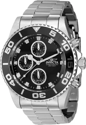 Produktbild von Invicta Pro Diver 43405 Herren Uhr - Quartz Movement - Edelstahl mit schwarzem Zifferblatt - 43 mm