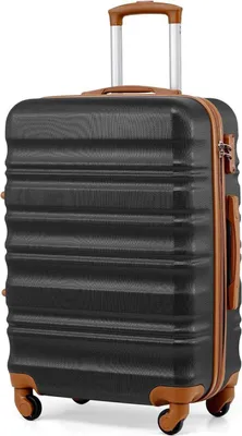 Produktbild von COOLIFE Hartschalen-Koffer Trolley Rollkoffer TSA-Schloss 4 Rollen Mittelgroß Schwarz/Braun