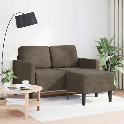 Zdjęcie produktu dla vidaXL 2-osobowa sofa z szezlongiem w kształcie litery L ciemnoszara 125 cm imitacja skóry